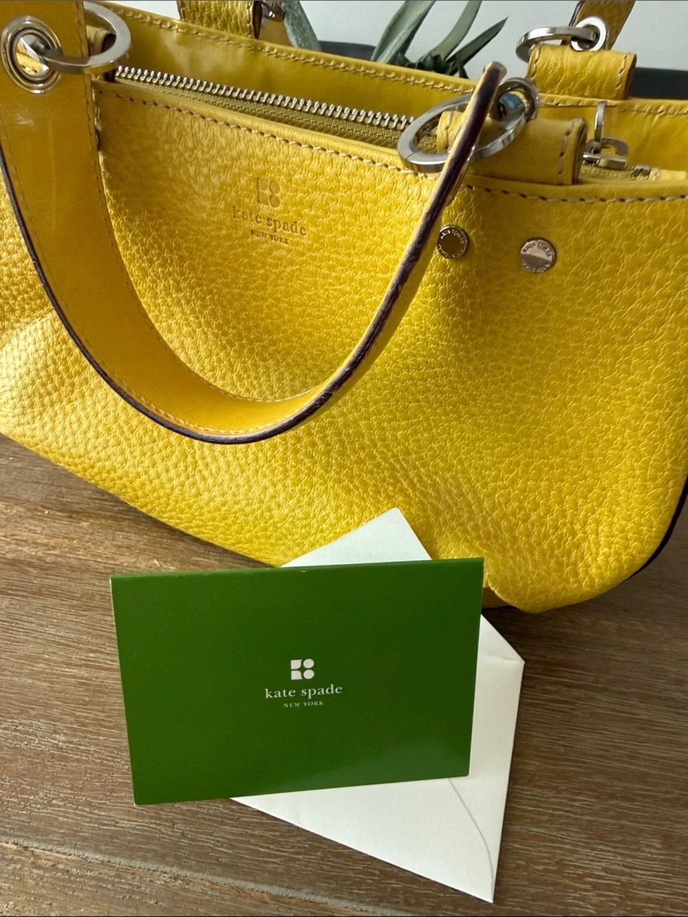 Kate Spade Yellow Pebbled Leather Hand Bag